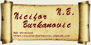 Nićifor Burkanović vizit kartica